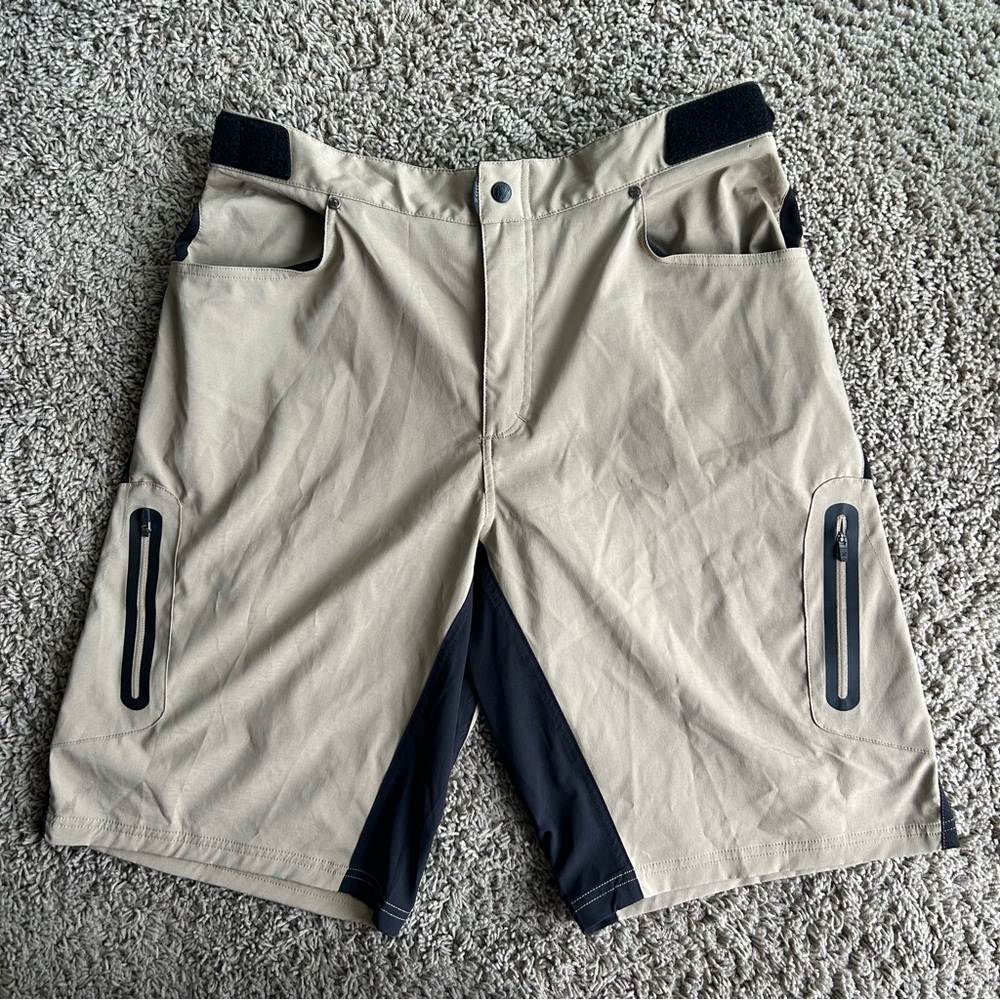 Zoic Ether Shorts Men's 2XL Brown Adjustable Zip Pocket Mountain Bike Cycling